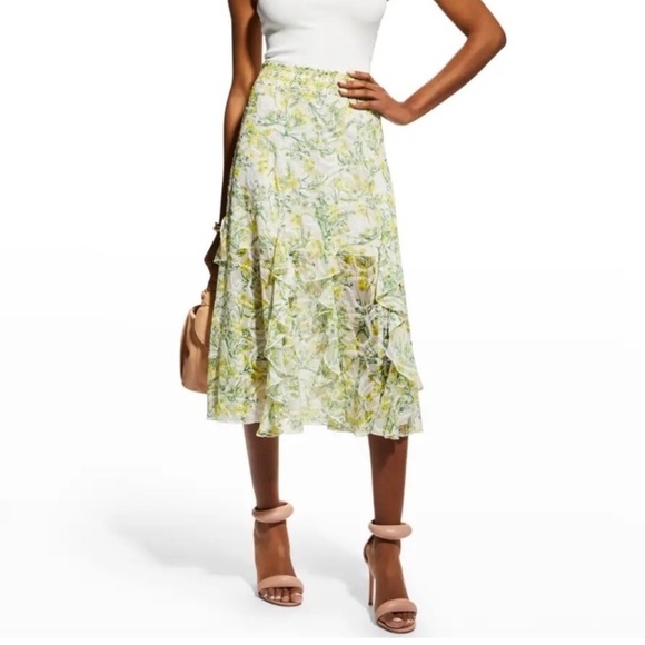 Alice + Olivia Dresses & Skirts - Alice + Olivia Jocelyn Godet Midi Skirt in Sun Ditsy off White Size 12